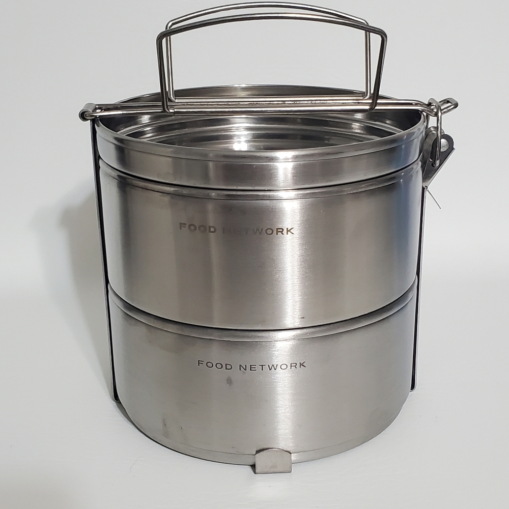Food Network Stainless Steel Tiffin Carrier Tiered Lunchbox